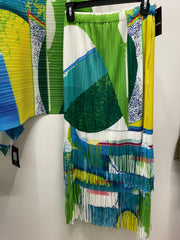 Retro Ocean Pleat Fringe Skirt Set QC6047