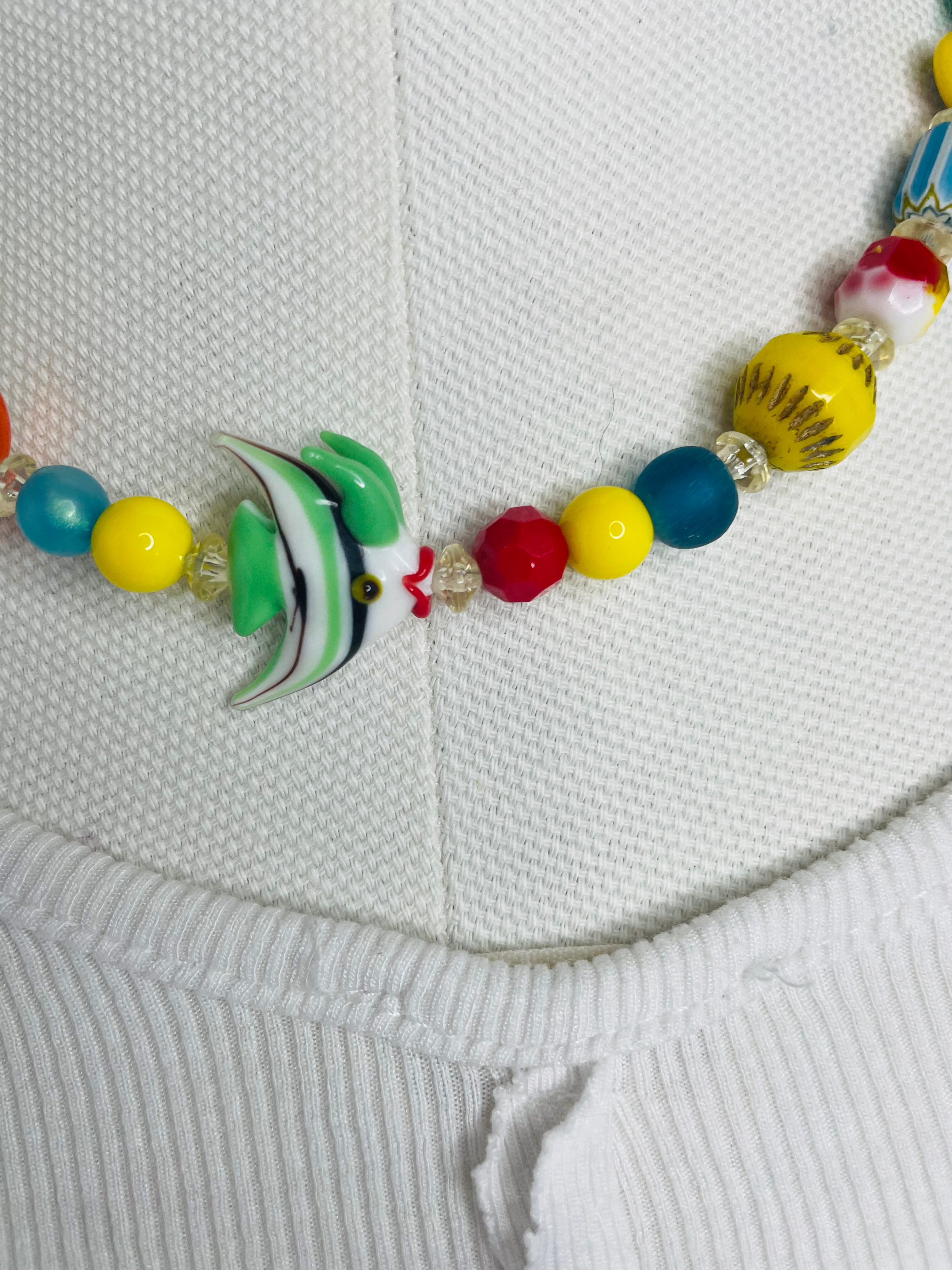 Angel Fish Glass Necklace by The Vintage Jewel