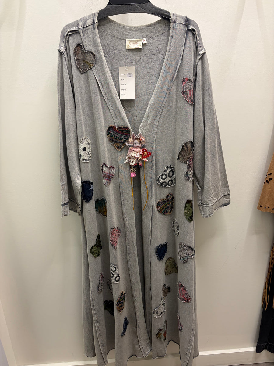 Patchwork Heart Long Duster by Paper Lace