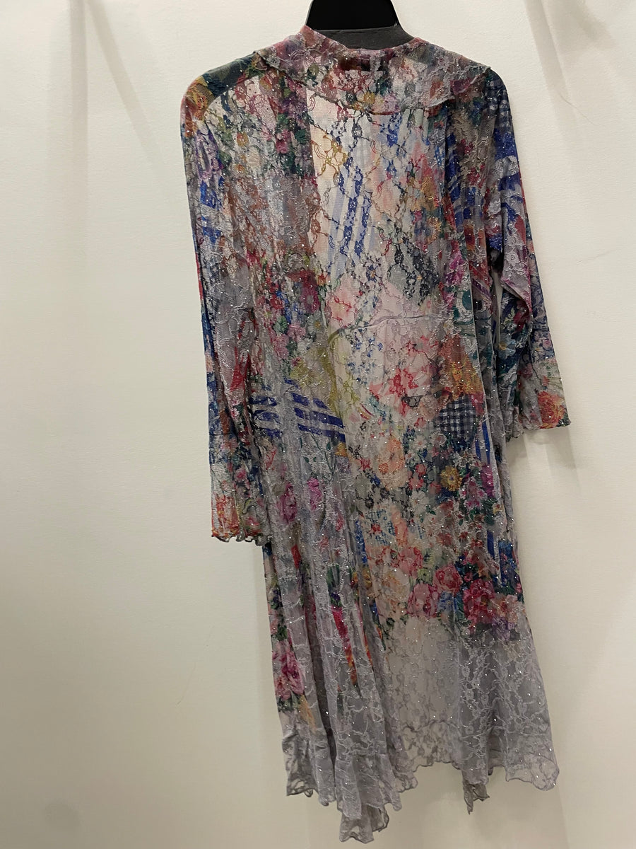 All Lace Long Cardigan in Bold Floral by Origami