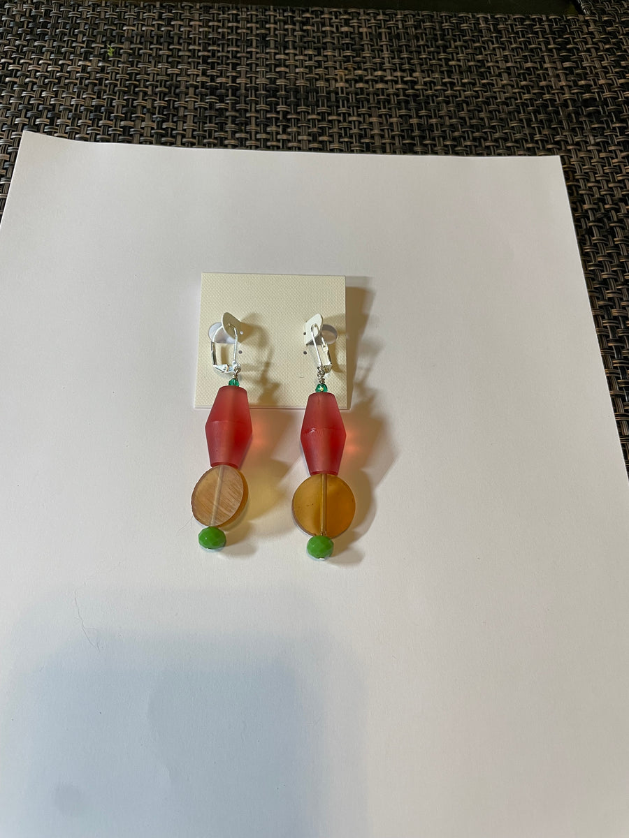 Pink Sea Glass Earrings by The Vintage Jewel