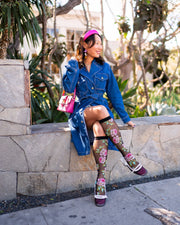 English Rose Black Sheer Knee High Socks Robin Boutique