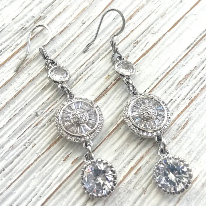 Crystal 3 Tier Earrings