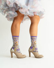Aquarius Zodiac Shimmer Sheer Crew Sock