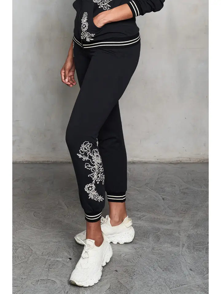 Embroidered French Terry Jogger by Paparazzi