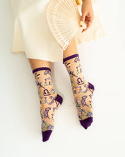 Libra Zodiac Sheer Crew Sock