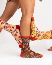 Leo Zodiac Shimmer Sheer Crew Sock