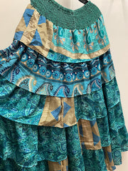 Rasgulla Sari Venus Ruffle Maxi by Kantha Bae Robin Boutique 