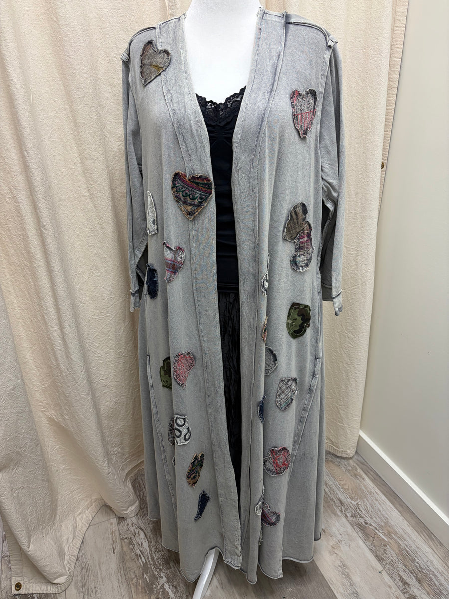 Patchwork Heart Long Duster by Paper Lace