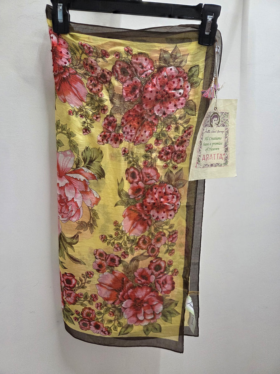 Beauty Hand Embellished Bandana Scarf by Aratta