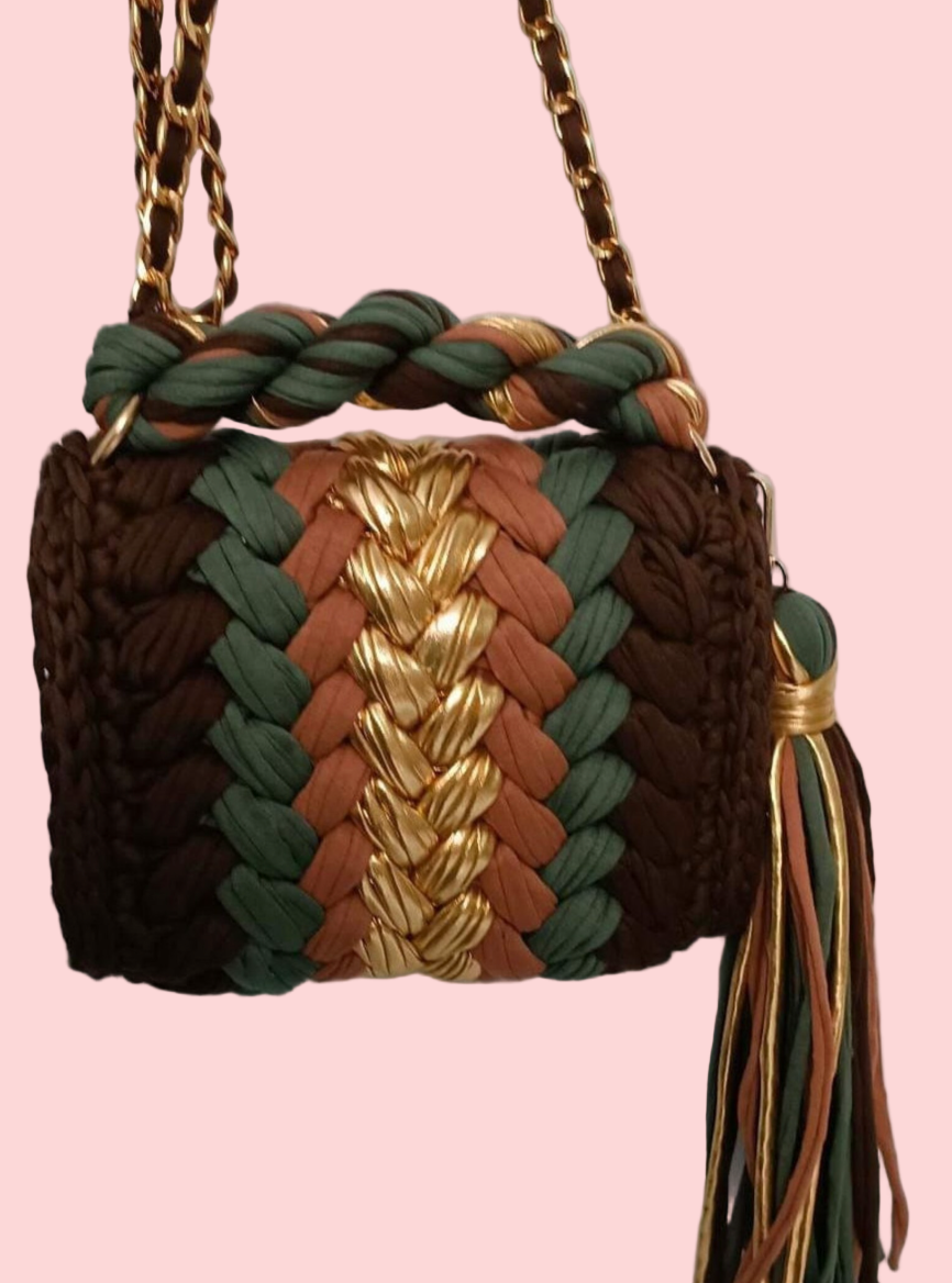 CHQEL Metallic Handmade HandBag Crochet Purse Robin Boutique