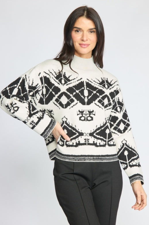 Graphic Fair Isle Pullover by Olivia