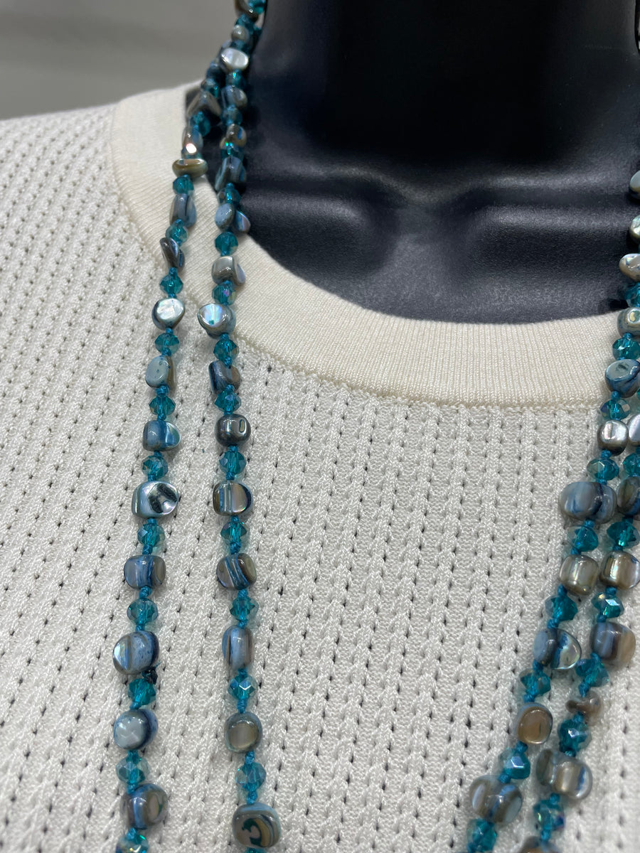 Tidal Glow Shell & Glass Necklace