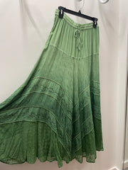 Embroidered Maxi Skirt w/Chiffon in Ombre