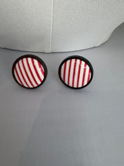 Circle Stripe Acrylic Earrings by The Vintage Jewel