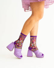 Scorpio Zodiac Black Sheer Crew Sock