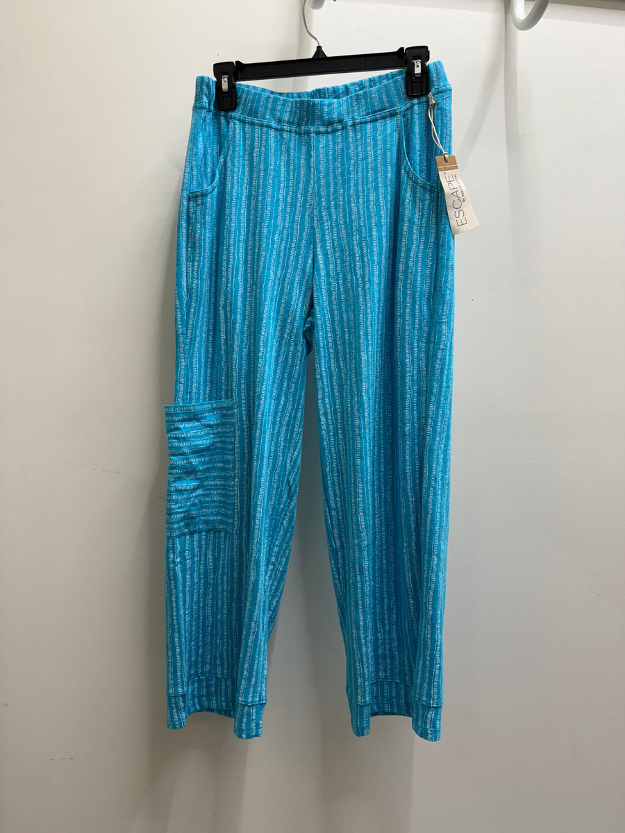 Bali Stripe Cotton Slub Pocket Flood Pant