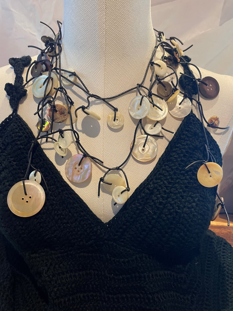 Scarf Button Necklace by The Vintage Jewel