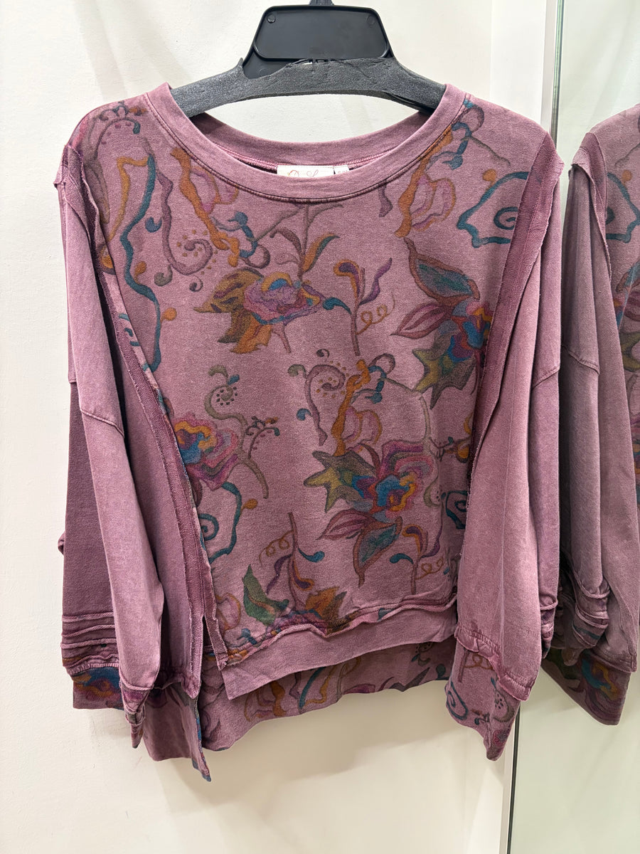 Painted Garden Lightweight Sweatshirt by Paper Lace