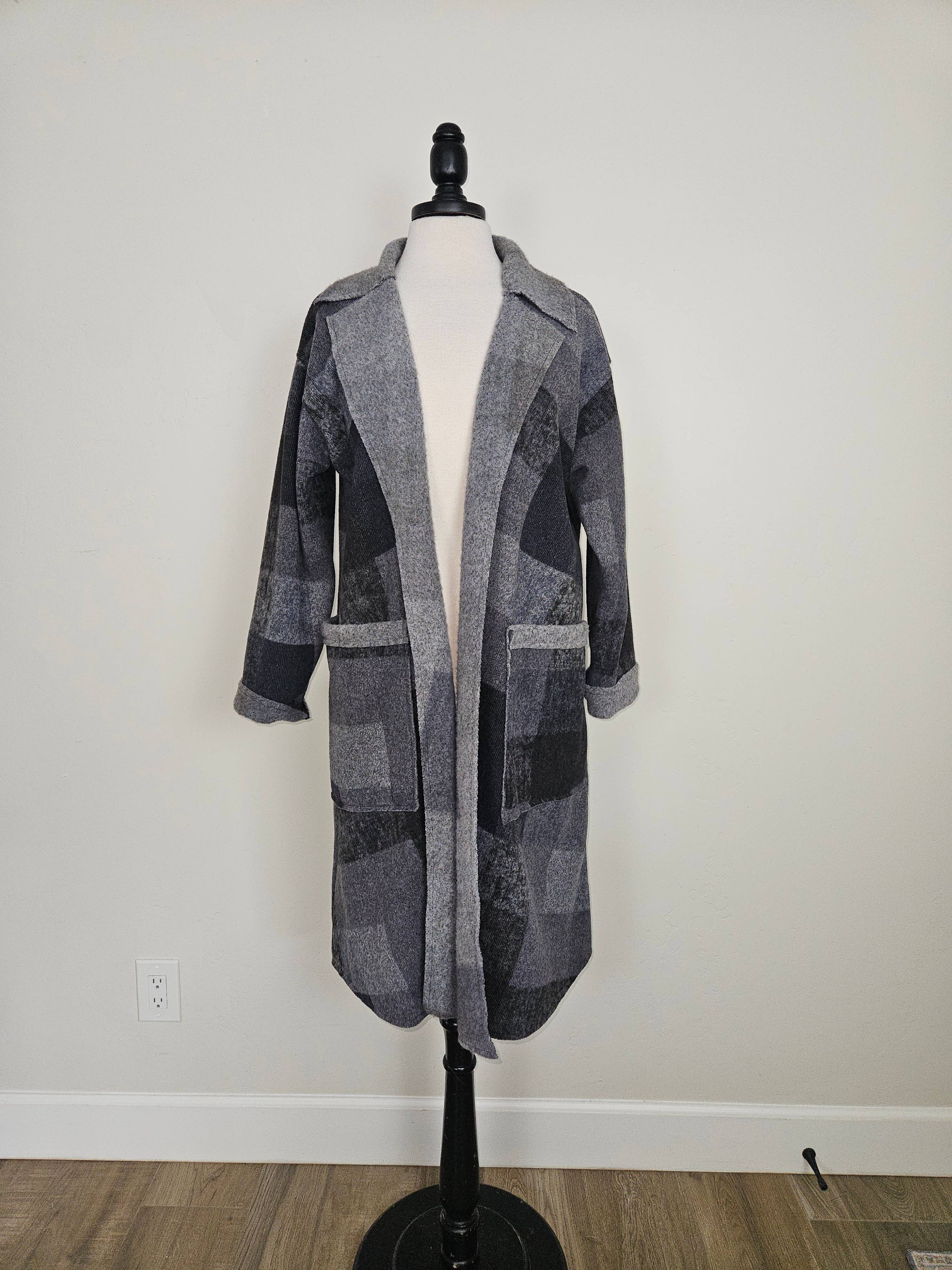 Plaid Fleece Jacket Black Robin Boutique