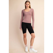 RECYCLED BUTTER ROUND NECK TOP T9967 Robin Boutique