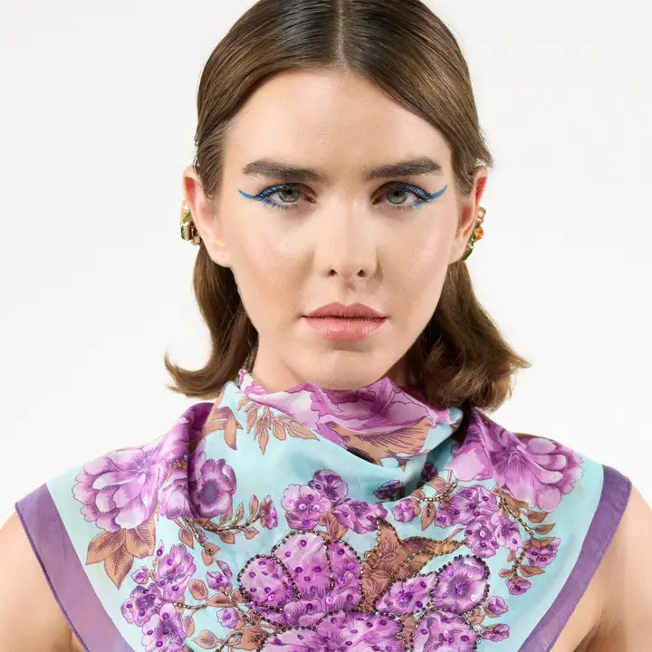 Beauty Hand Embellished Bandana Scarf by Aratta