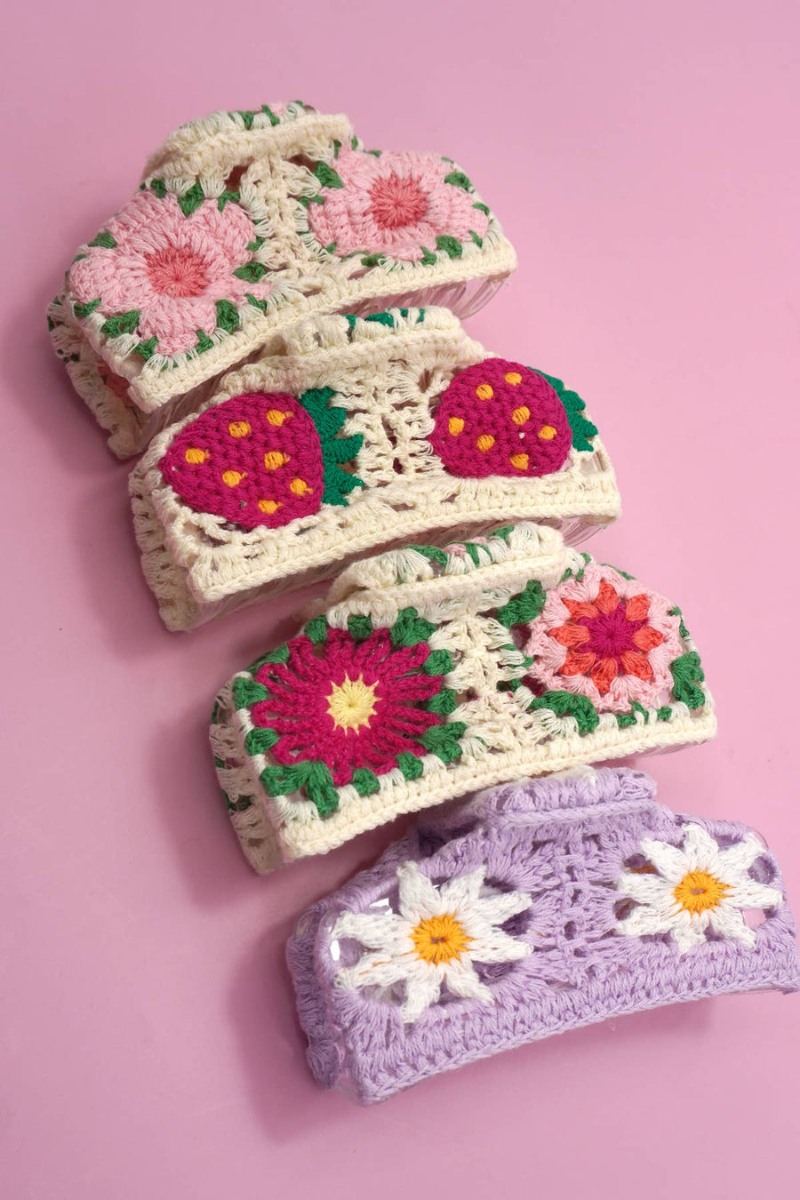 JUMBO HANDMADE CROCHET FLORAL HAIR CLAW CLIPS Robin Boutique