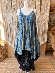 Rasgulla Sari Moonchild Mini Dress #063 by Kantha Bae