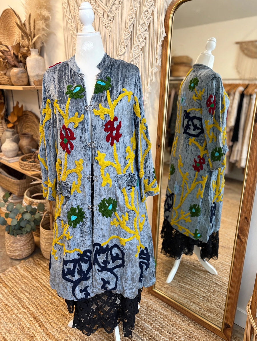 Velvet Garden Embroidered Coat by Paper Lace