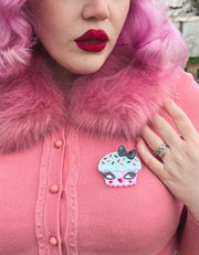 Cupcake Cutie Brooch by Miss Fluff x Lipstick & Chrome Robin Boutique