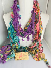Boho Mixed Tassel Handmade Scarf Necklace