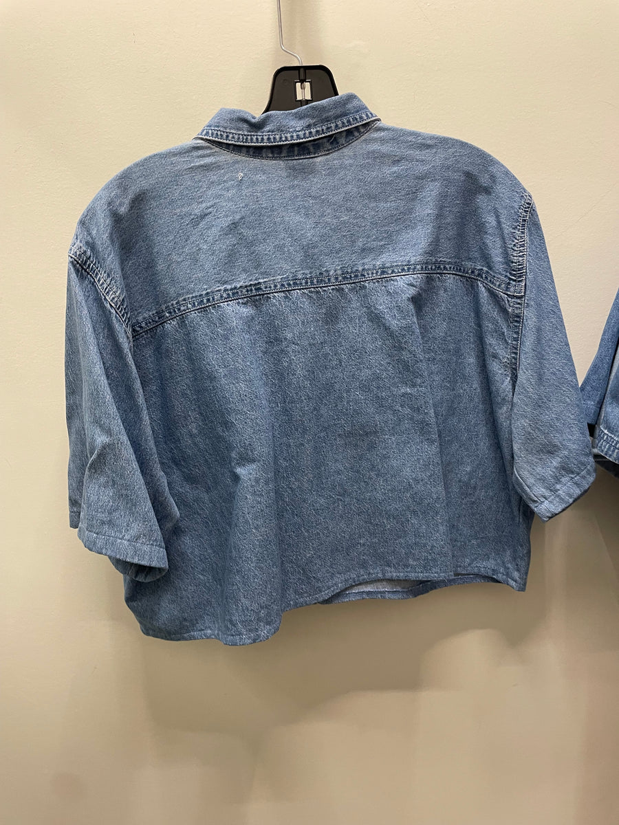Reworked Denim Crop Button Down #208