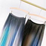 Iridescent Pleated Mesh Skirt by EllyNDale