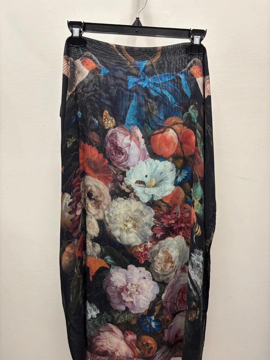 Flight of Fancy Scarf with Hummingbirds a& Floral by Market of Stars Robin Boutique