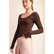 RECYCLED BUTTER ROUND NECK TOP T9967 Robin Boutique