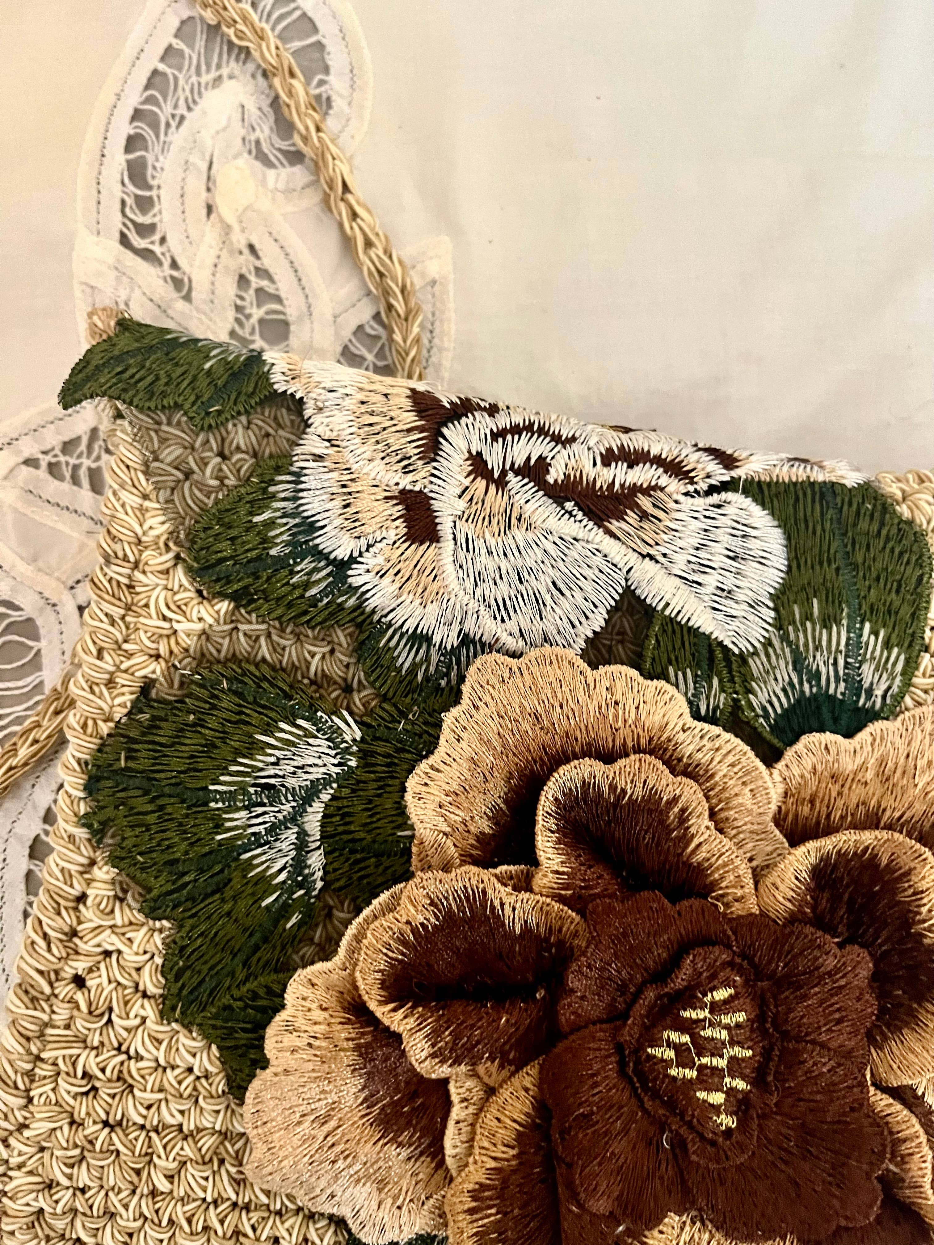 Beige upcycled crossbody over the shoulder small bag