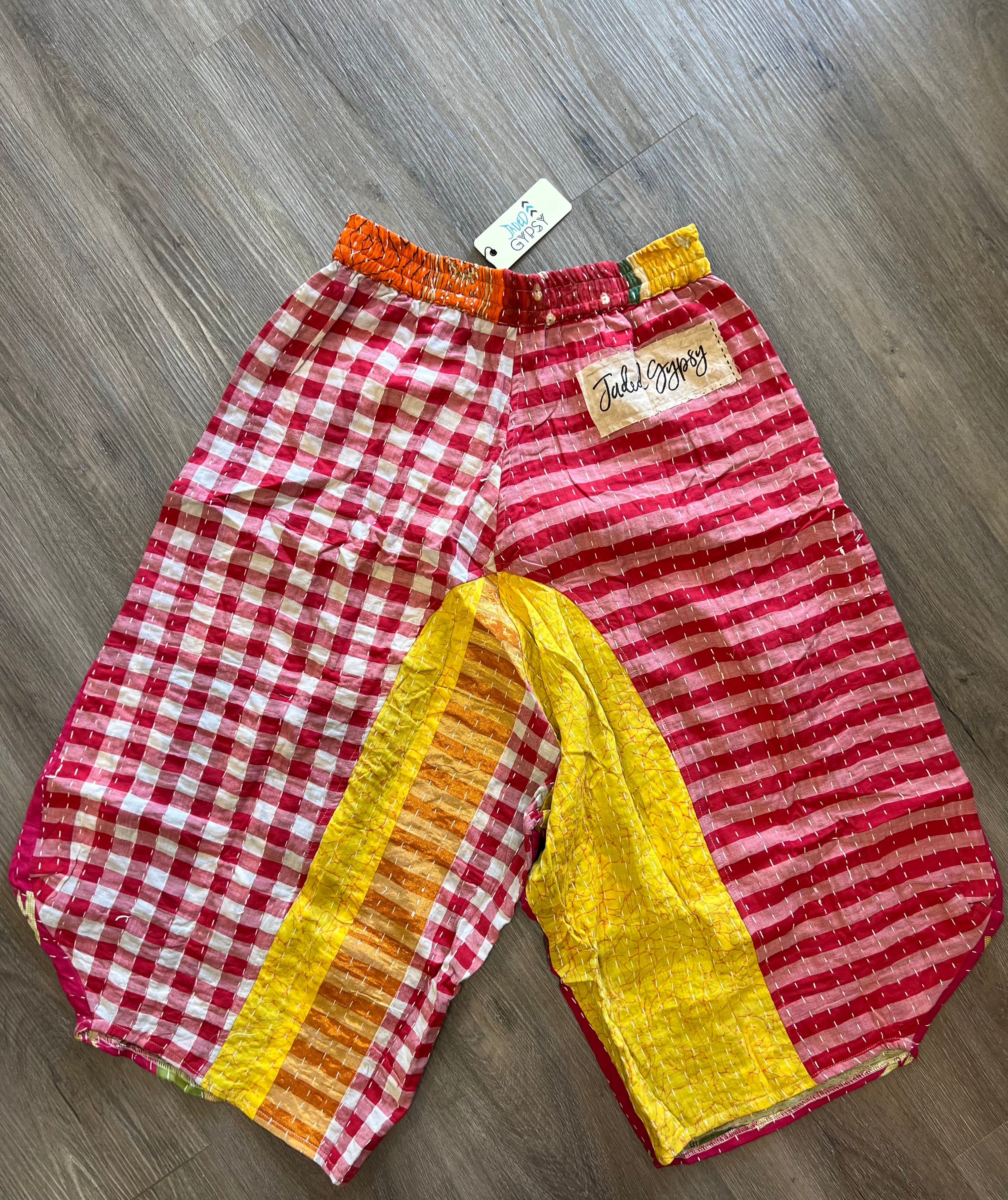 Kantha Sunrise Crop Pants "Picnic" by Jaded Gypsy