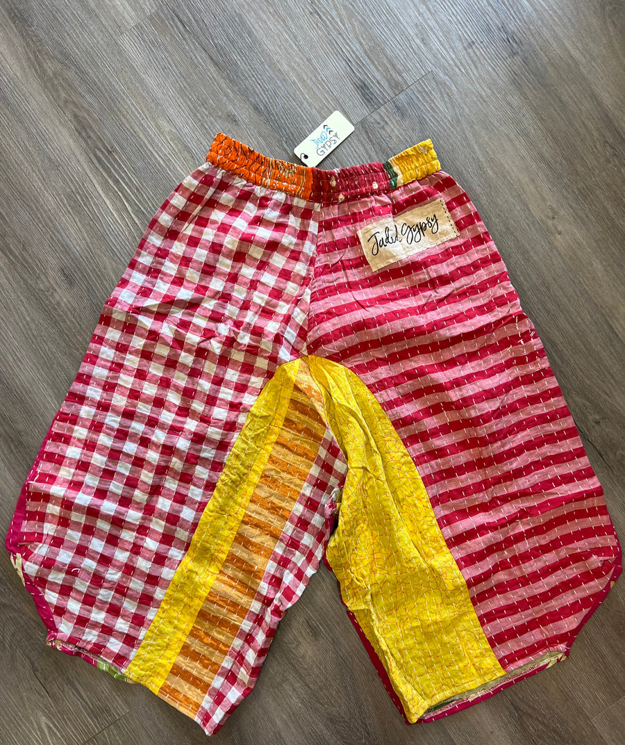 Kantha Sunrise Crop Pants "Picnic" by Jaded Gypsy