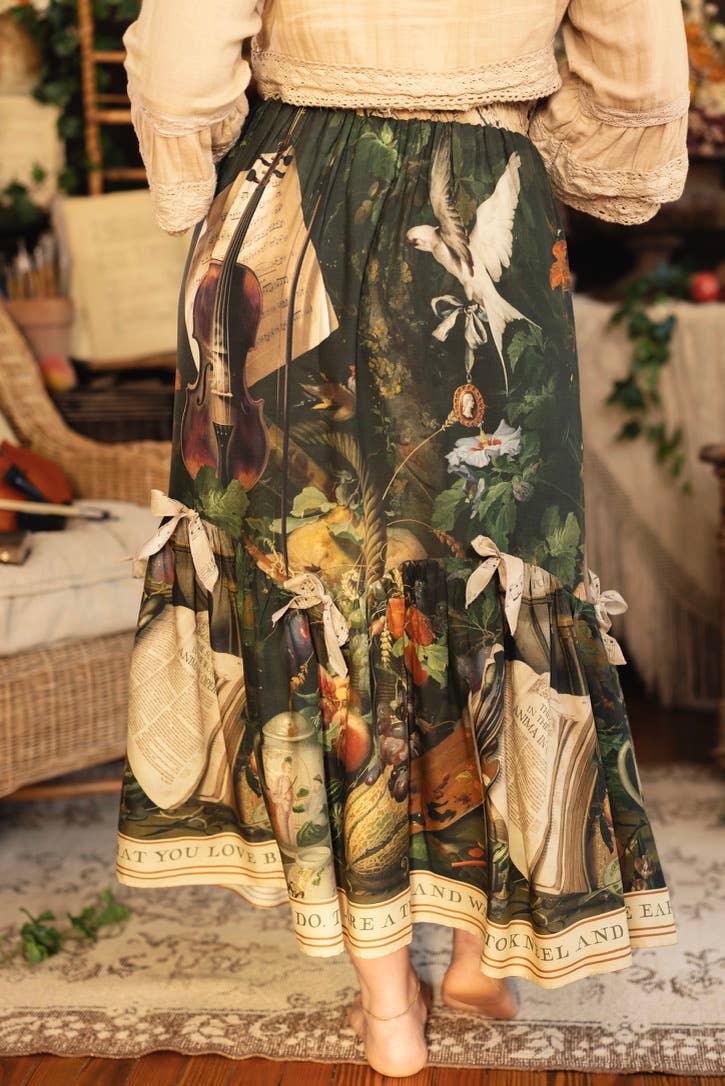 Additional view of Labour of Love Maxi Length Atelier Skirt with florals & violin from Robin Boutique.