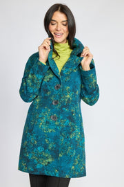 Stained Glass Floral Fleece Car Coat by Olivia