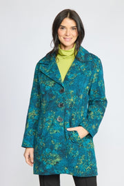 Stained Glass Floral Fleece Car Coat by Olivia