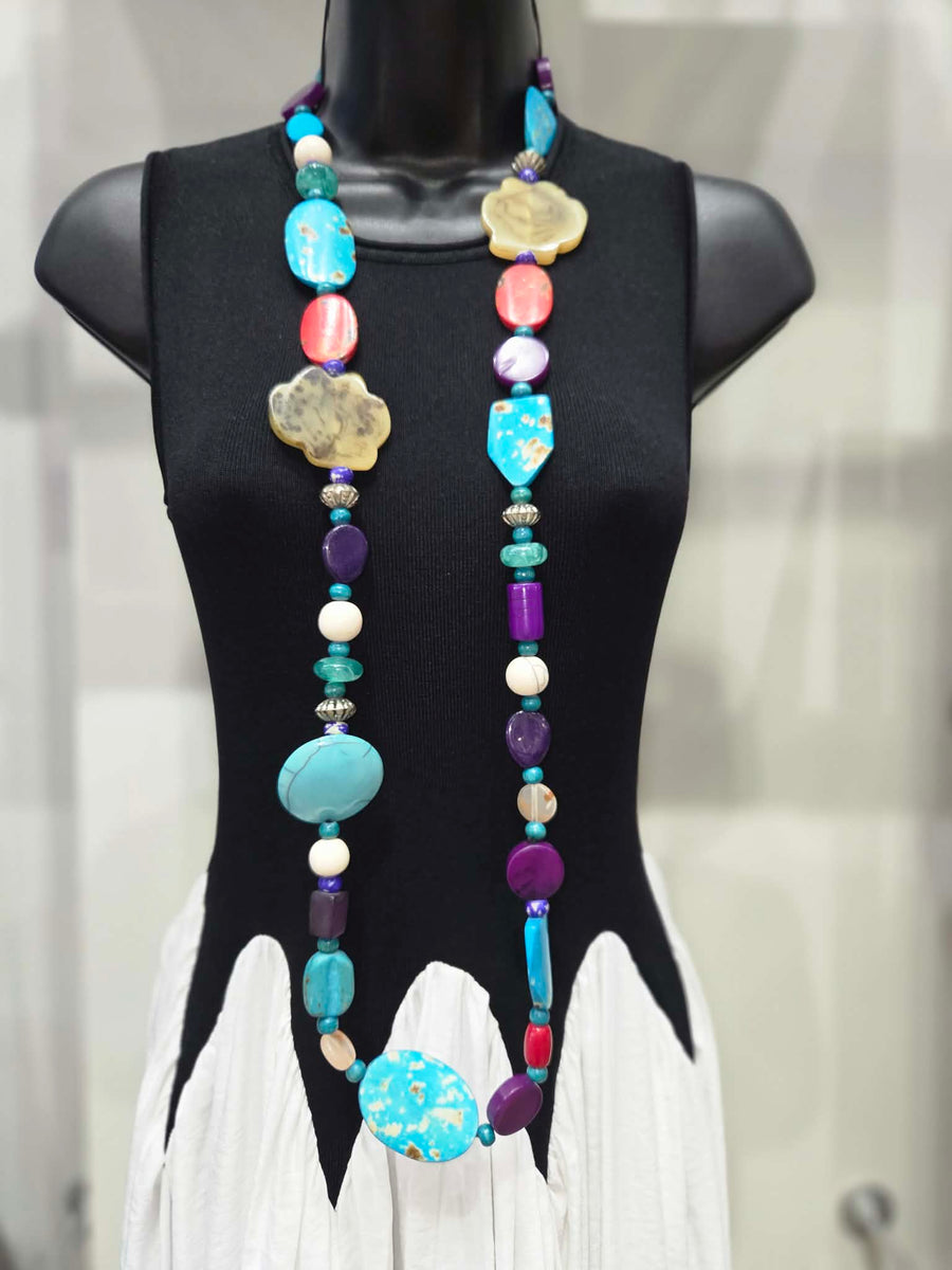 Indian Trade Bead Chunk Necklace