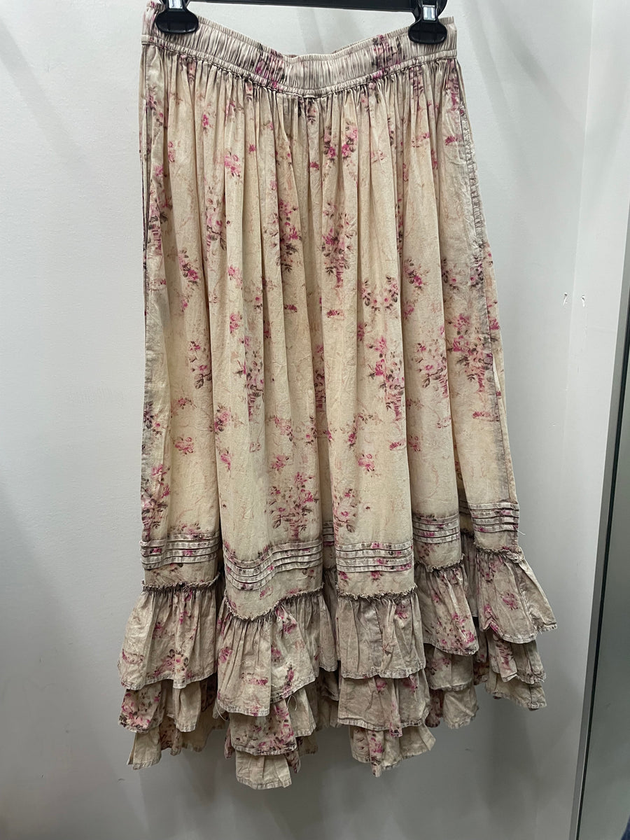 Additional view of Sweet Vintage Floral Skirt by The Paper Lace from Robin Boutique.