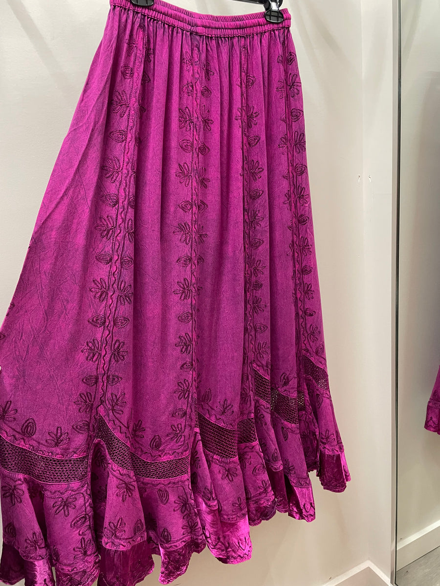 Embroidered Maxi Skirt