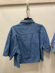 Reworked Denim Crop Button Down #206