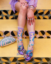 Whimsical Mermaid Ruffle Sheer Crew Sock