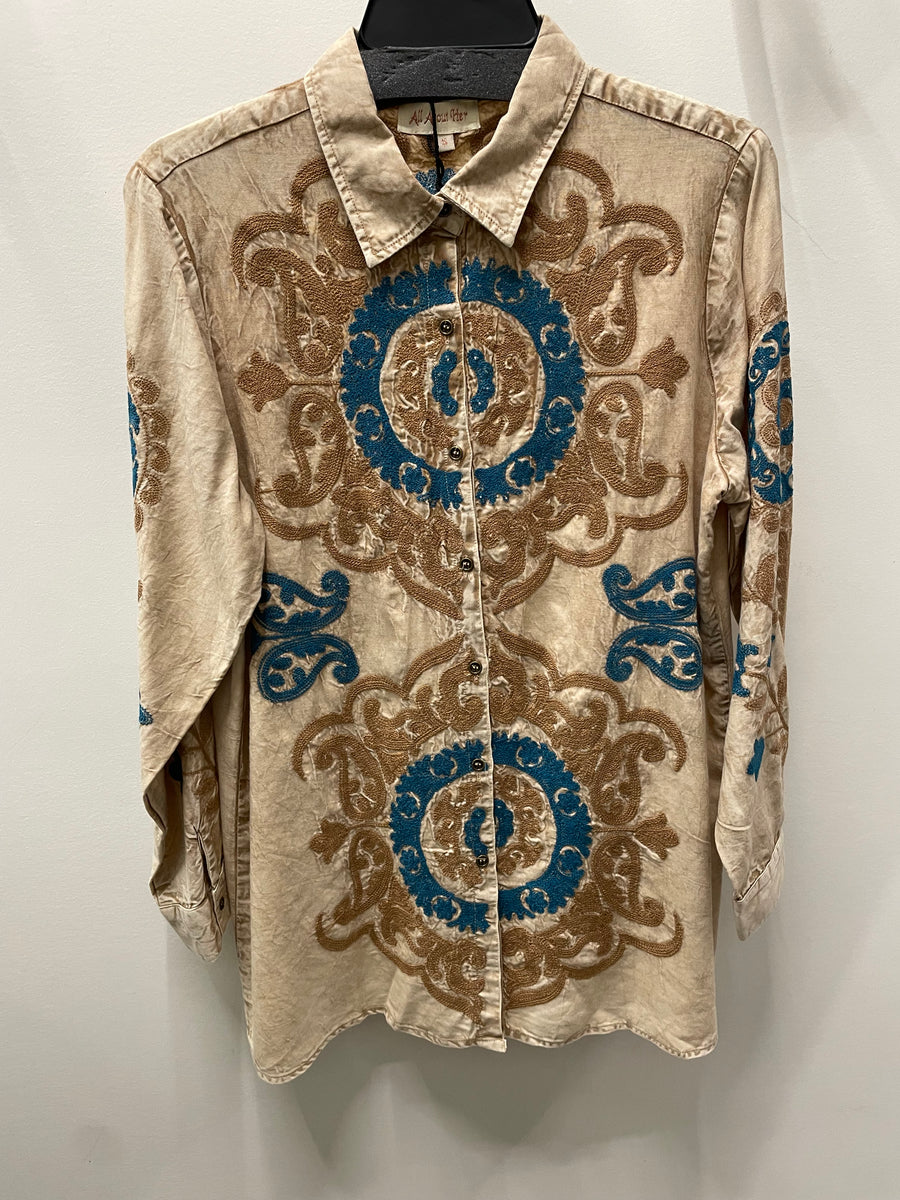 Mandala Denim Blouse by All About Her