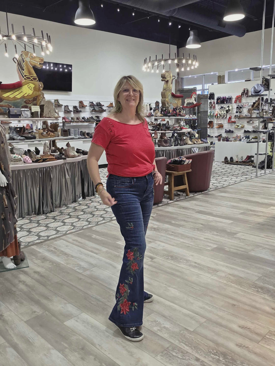 Driftwood Farrah Embroidered High-Rise Bootleg Jeans Robin Boutique