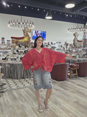 Crepe Silk Butterfly Top #020 by Kantha Bae
