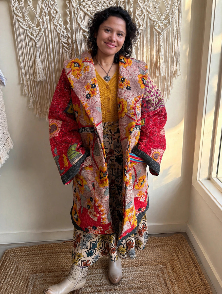 Fine Kantha Drifter Coat #159 by Kantha Bae